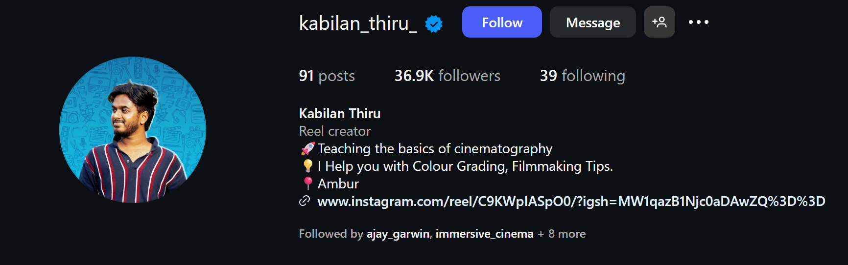 Kabilan Thiru profile screenshot